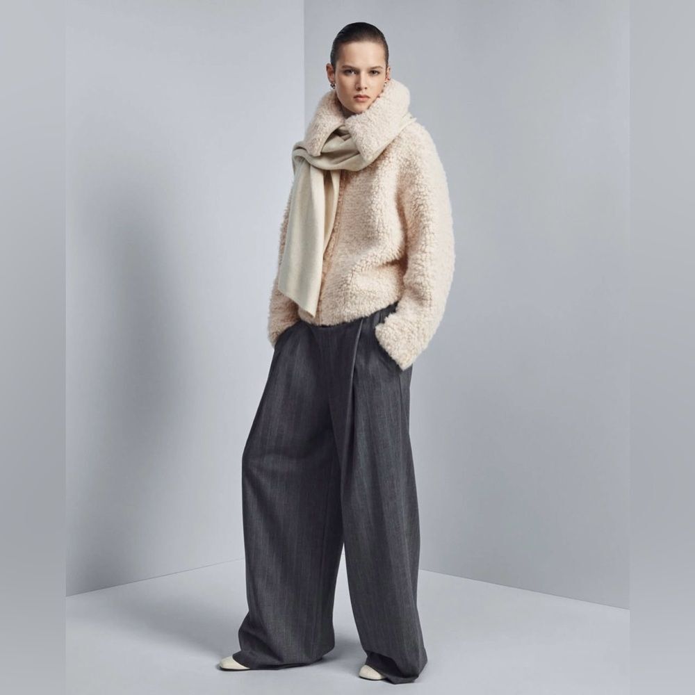 ZARA ZW COLLECTION WIDE-LEG WOOL PANTS